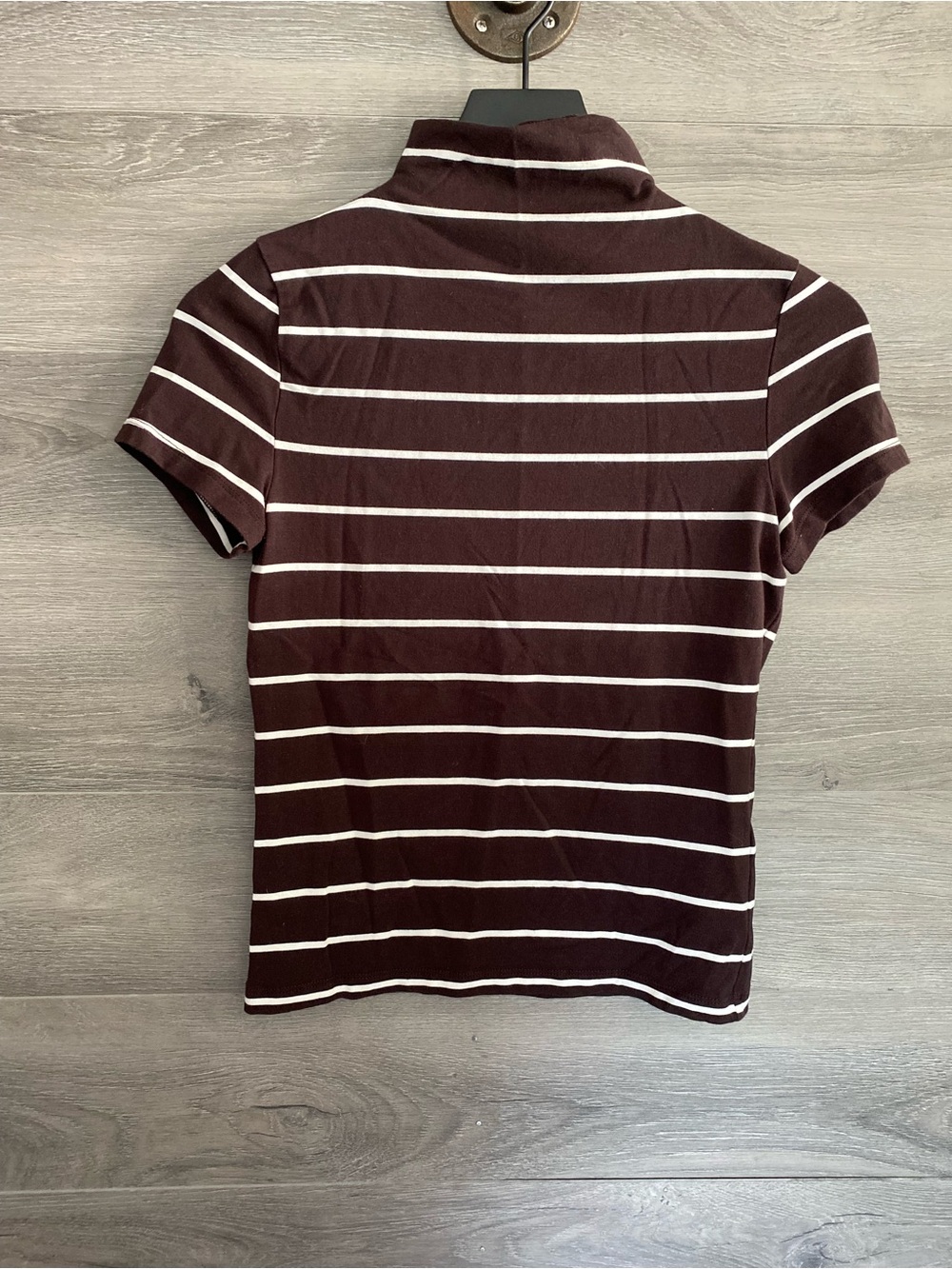 Madewell Mockneck Stripe Tee Brown